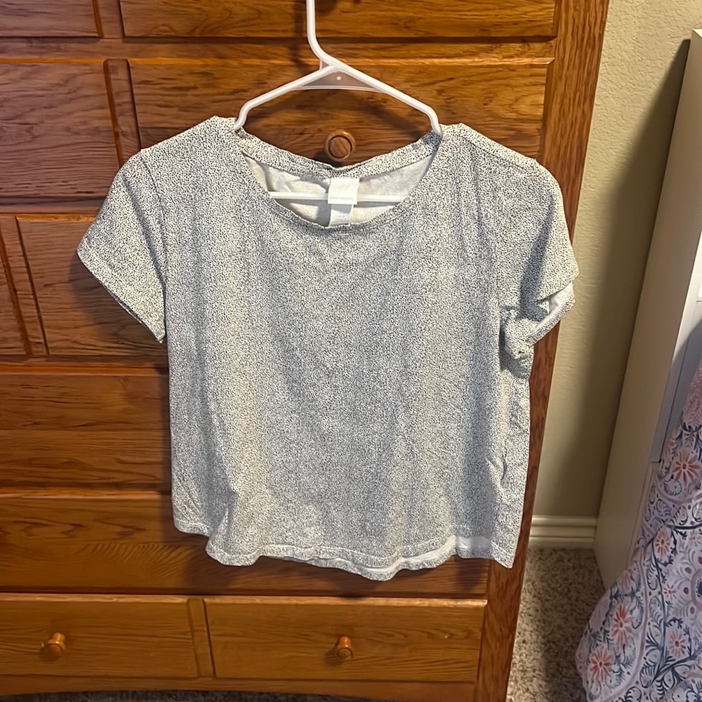 White and Black Speckled H&M Shirt